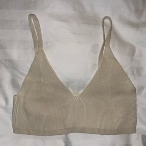 Brand new Jacquemus Cashmere Bra Top Cropped Cream Ivory Medium
